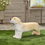 Outdoor Dog Bench 31.5" Labrador-Shaped Concrete Garden Bench for Patio & Yard Lightweight & Weather-Resistant - Photo 1