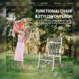 Outdoor Patio Rocking Chairs Set of 3, 2 Chairs Made of Metal & WPC + 1 All Metal Table - Photo 7