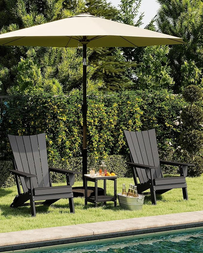 GREENVINES Folding-Adirondack-Chairs-Set-of-6 | HDPE Plastic | Arch Series | Fire Pit Chair | All Weather | for Outdoor Patio Deck Backyard Poolside | Black