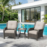 3 Pieces Outdoor Wicker Patio Furniture Set - Patio Chairs Set with Thickened Olefin Cushions - Photo 9
