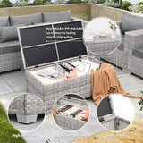 WAROOM Patio Coffee Table PE Wicker Ourdoor Storage Table - Photo 4