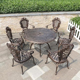 Outdoor Dining Chair Cast Aluminum Patio Chairs Set of 2 All-Weather Patio Dining Chair with Adjustable Feet for - Photo 2