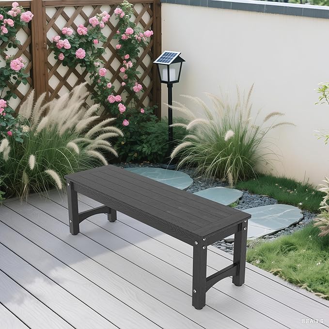 51" HIPS Outdoor Bench Weatherproof, All-Weather 2-Person Patio Dining Bench Holds up to 800LBS - Photo 2