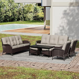 Joyside Wicker Patio Furniture Set, 7 Piece Outdoor Furniture Set with Thickened Cushions, High Back, Deep Seating - Photo 6