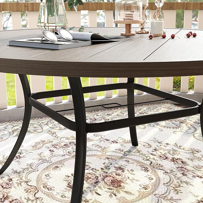 VICLLAX 60" Outdoor Round Patio Table for Lawn Garden - Photo 7
