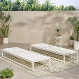 Christopher Knight Home Eudora Outdoor Chaise Lounge (Set of 2), White - Photo 4
