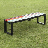Aluminum Alloy Outdoor Metal Garden Bench with Backrest All-Weather Back Double Bench Strong Load-Bearing Capacity for - Photo 1