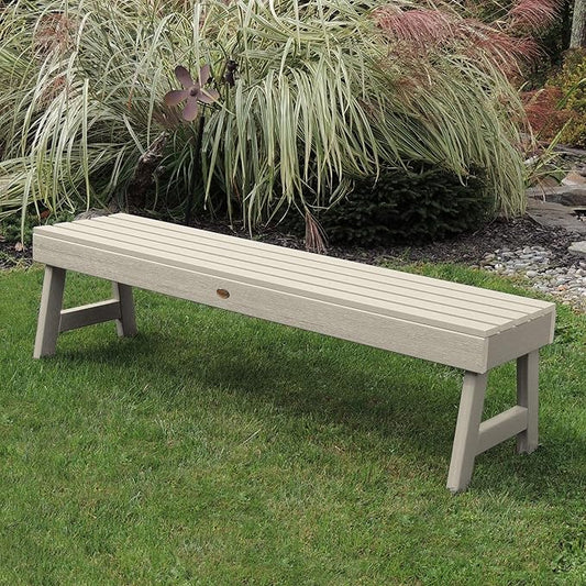 highwood Weatherly Backless Bench, 5-Feet, Whitewash (Model: AD-BENN3-WAE)