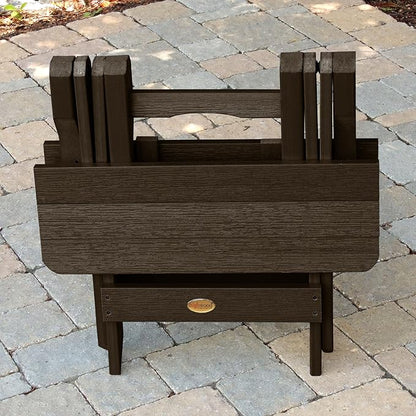 Highwood Classic Westport Adirondack Chairs with Side Table, Weathered Acorn