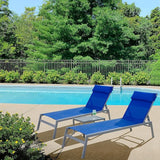 Domi 3 Pieces Adjustable Chaise Lounge Set Outdoor Patio Lounge Chair All Weather Five-Position Recliner Chair Set - Photo 8