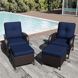 Joyside Wicker Patio Chairs, 4 Piece Rattan Outdoor Furniture with Thickened Cushions, High Back, Deep Seating - Photo 6