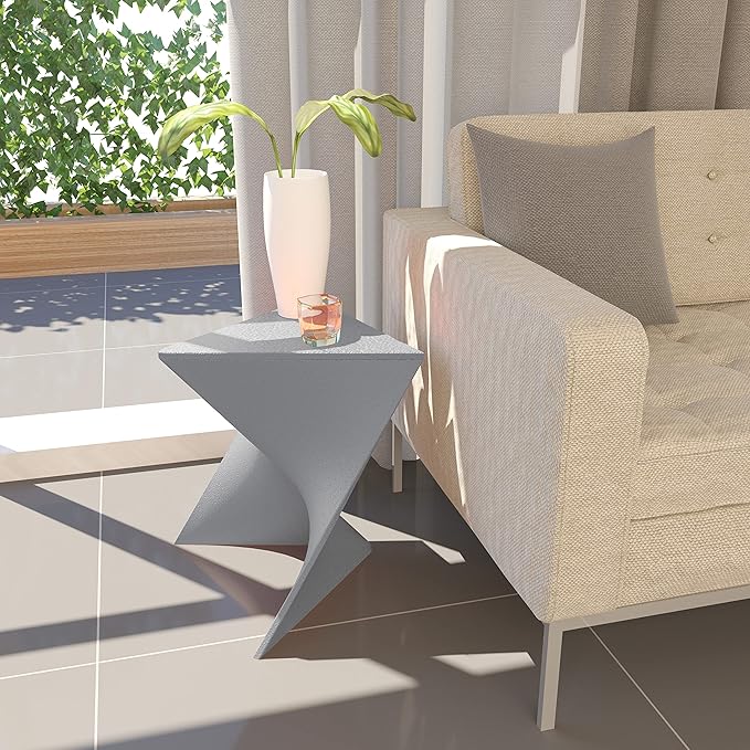 LeisureMod Modern Grey Accent Side Table - Stylish Side Vanity Table for Bedroom & Living Room - Photo 2