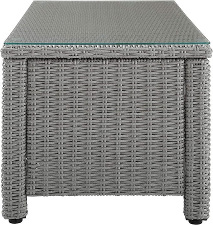 Crosley Furniture Bradenton All Weather Rattan Wicker Outdoor Coffee Table for Patio, Deck, Porch, Gray