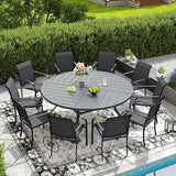 DIFY 63" Round Outdoor Patio Dining Table for 8-10 - Photo 6