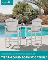 SERWALL Tall Adirondack Chairs Set of 2 with Double Layer Connecting Tray, HDPE Bar Height Outdoor Chairs - Photo 6