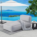 Dineli Chaise Lounge Outdoor Bed Lounger Outdoor Couch Sofa for Pool Comfy Patio Chaise Lounge Foam Filling Bean Bed - Photo 7
