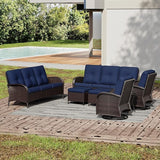 Joyside Wicker Patio Furniture Set, 7 Piece Outdoor Furniture Set with Thickened Cushions, High Back, Deep Seating - Photo 7