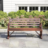 FIZZEEY Outdoor Bench - 52" Long Outside Garden Bench with Slatted Backrest & Wagon Wheel Armrests - Photo 9