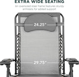 Best Choice Products Oversized Zero Gravity Chair, Folding Outdoor Patio Lounge Recliner w/Cup Holder Accessory Tray - Photo 4