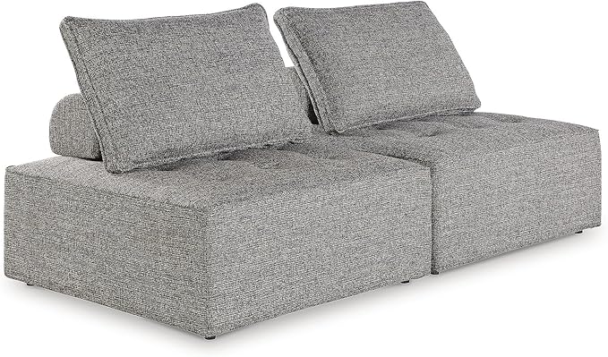 Signature Design by Ashley Bree Zee Straight Modern 2-Piece Outdoor Sectional with Tufted Cushion, Gray - Photo 2