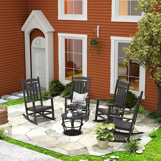 WestinTrends Malibu Outdoor/Patio Rocking Chair, Gray