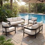 Merax 5 Piece Outdoor Curved Aluminum Patio Furniture Set - Photo 1