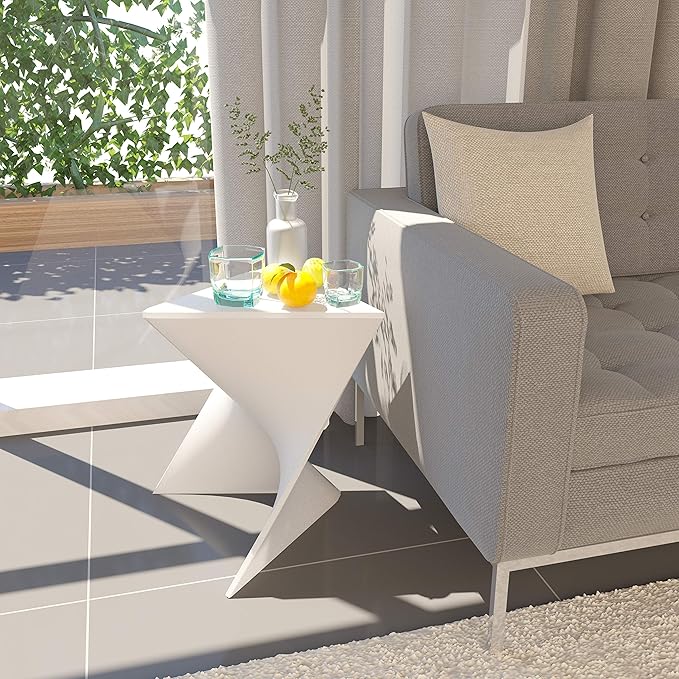 LeisureMod Danbury Modern Vanity Side Table, White - Photo 2