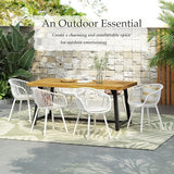 Christopher Knight Home Modern Accent Chair–White Outdoor Patio Chairs Set of 2 – Lounge Chairs for Balcony or Garden – - Photo 4