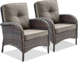 Belord Patio Club Chair Wicker Chairs - Outdoor High Back Chair Set of 2 Patio Furniture Set Rattan Seating with - Photo 1
