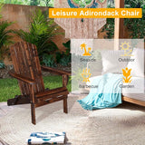 Outvita Folding Adirondack Chair Set of 2, 350LBS Solid Wood Garden Chair Weather Resistant - Photo 9