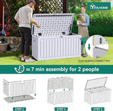 YITAHOME 90 Gallon Large Deck Box, Double-Wall Resin Outdoor Storage Boxes, Deck Storage for Patio Furniture, Cushions - Photo 5