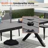Pellebant 118" Outdoor Dining Table for 8-12, 10ft Aluminum Patio Table with Umbrella Hole - Photo 6