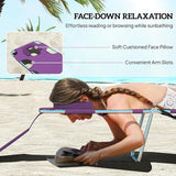 Outsunny Chaise Lounge Chair Outdoor with Face Arm Hole, 5-Position Reclining Face Down Tanning Chair with Carry Strap - Photo 5