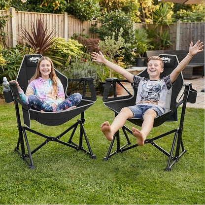 Portable Hammock Camping Chair with Adjustable Back, Folding Hammock Chair Supports 330lbs, Camping Swing Chair for Adults, Camping Hammock Chair for Lawn, Concerts, Backyard, Stargazer
