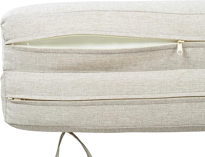 Merax Outdoor Chaise Lounge Cushion Only - Water-Resistant Patio Lounge Chair Cushion with Removable Cover, Beige