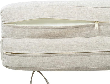 Merax Outdoor Chaise Lounge Cushion Only - Water-Resistant Patio Lounge Chair Cushion with Removable Cover, Beige