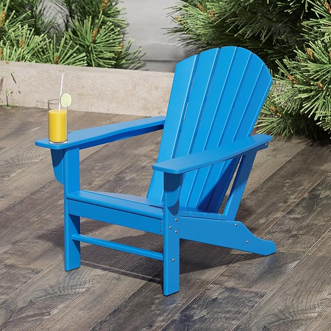 WestinTrends Dylan Outdoor Adirondack Chair, Pacific Blue