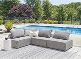 Signature Design by Ashley Bree Zee Right-Arm Facing Modern 4-Piece Outdoor Sectional with Tufted Cushion, Gray - Photo 1