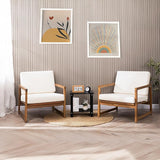 Black Adirondack Outdoor Accent Table – Weather-Resistant Acacia Wood Outdoor End Table with Double Storage - Photo 8