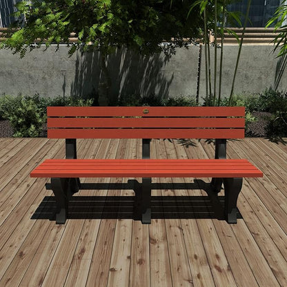Sequoia Professional Aurora Park Bench, 6 ft, Rustic Red