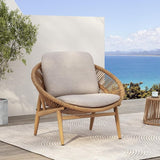 Christopher Knight Home Cyril Outdoor Papasan Chair with Cushion, Wicker Egg Chair with Removable Cushion - Photo 1