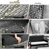 ovios Patio Furniture Set, 5 Pieces Outdoor Wicker Sofa Couch with Ottomans Comfy Cushions - Photo 6