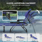 Outsunny Tanning Chaise Lounge Chair, 4-Position Beach Chair with Face & Arm Holes, Pillow headrest - Photo 5