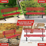 Heavy-Duty Park Bench for Outside - Black Coated Outdoor Furniture Steel Bench - Photo 7