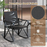 Tangkula 3 Piece Patio Rocking Set, 2 Rocking Chairs with Tempered Glass Side Table - Photo 8