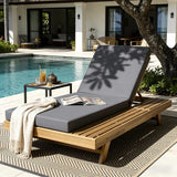 espidoo Adjustable Outdoor Chaise Lounge: 4-Position Reclining Chaise with Breathable Slats - Acacia Wood Frame & 4" - Photo 3