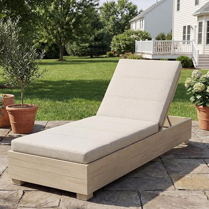 Merax Outdoor Chaise Lounge Cushion Only - Water-Resistant Patio Lounge Chair Cushion with Removable Cover, Beige