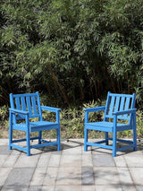 Patio Dining Chair Set of 2, HDPE Outdoor Dining Chair, Ergonomic HDPE Dining Chairs with Deep Seating - Photo 2