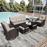 Joyside Wicker Patio Furniture Set, 7 Piece Outdoor Furniture Set with Thickened Cushions, High Back, Deep Seating - Photo 1