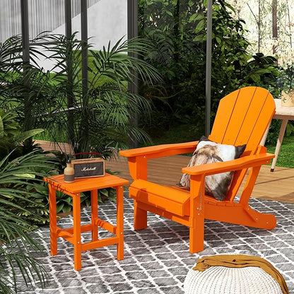Costaelm Outdoor Table and Chairs, Small Patio Set Outdoor Seating, All Weather Porch Furniture Set Lounge Chairs for Outside Firepit Garden Lawn, Orange